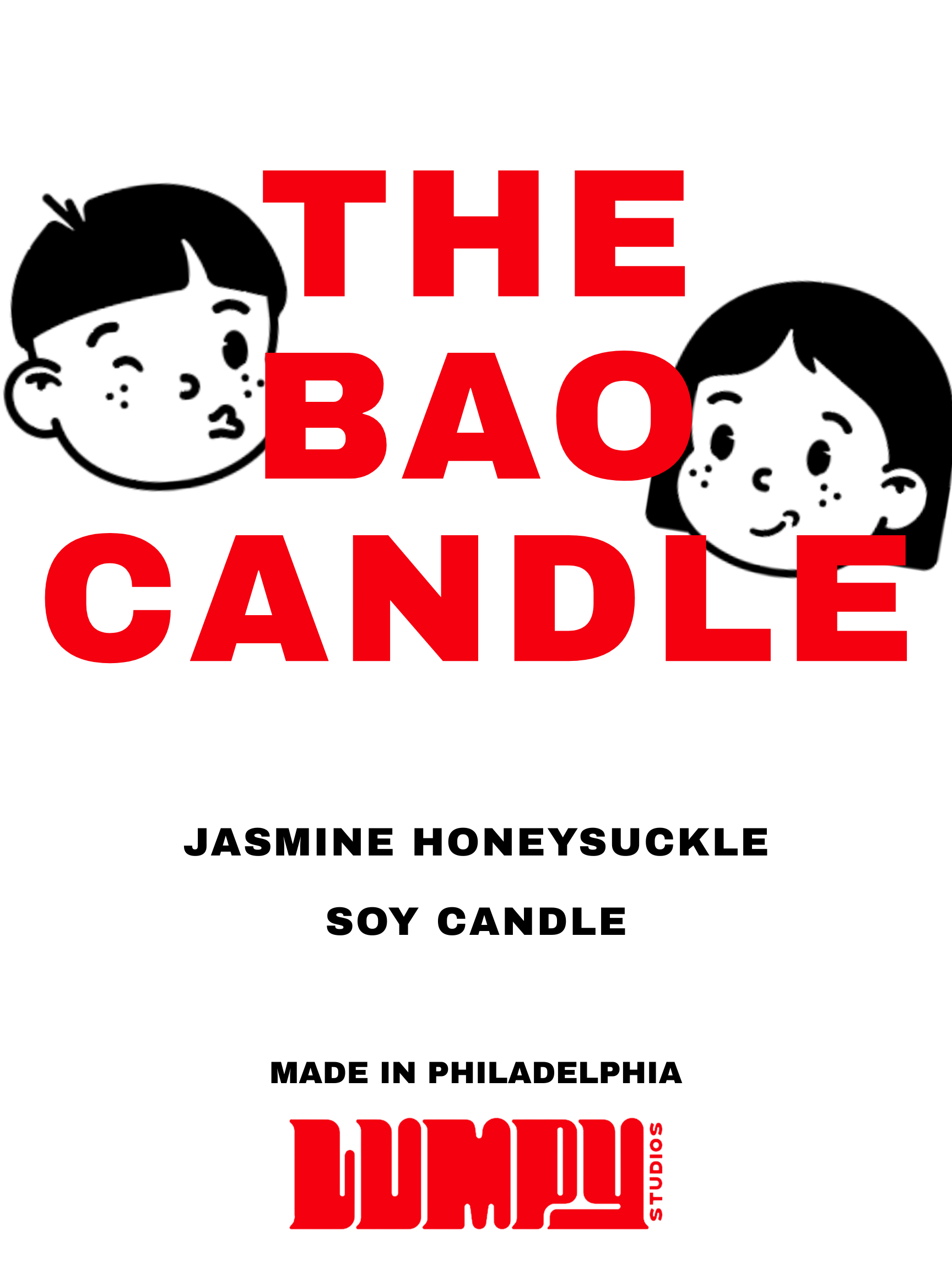 Handmade bao bun soy candle with matcha green center by Lumpy Studios, Philadelphia